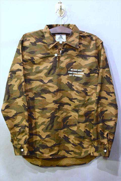 Nothin' Special(ナッシン スペシャル) L/S Pullover Shirt Ripstop Camo プルオーバー シャツ