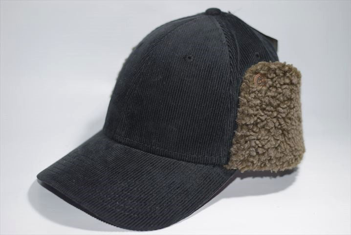 Timberland(ティンバーランド)  Corduroy Ear Flap 6Panel Cap Black ボア付き コーデュロイ イヤーフラップ ラウンド バイザー キャップ ブラック