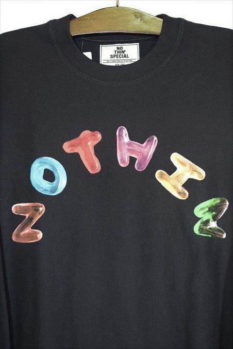 Nothin' Special(ナッシン スペシャル) Gummy Letters Crew Neck Sweat Black クルーネック スウェット