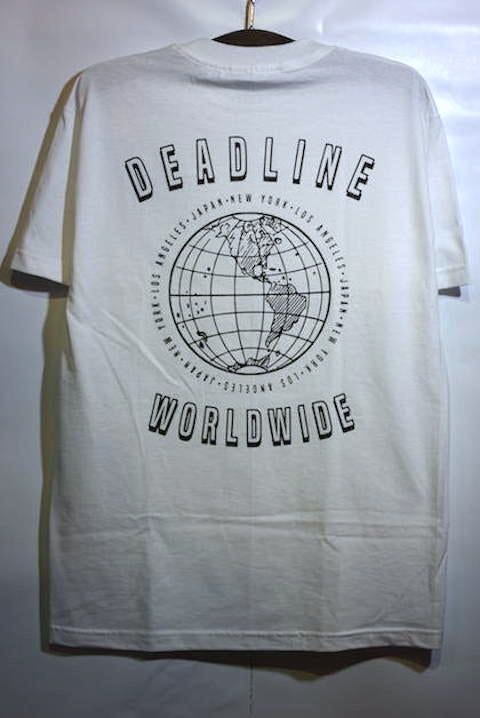 Deadline(デッドライン) World Wide S/S Tee White ワールドワイド Tシャツ ホワイト