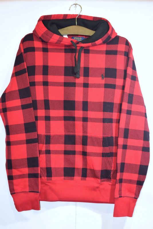 Polo Ralph Lauren(ポロ ラルフ ローレン) Buffaro Check Pullover Hoodie Red Black フーディー