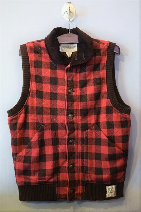 Denim&Supply(デニムアンドサプライ) Vintage Checked Vest Cord Wool チェック ベスト