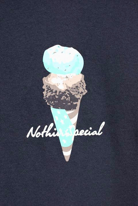 Nothin' Special(ナッシン スペシャル) Ice Cream S/S Tee Cream Black アイスクリーム ロゴ 半袖 Tシャツ クリーム