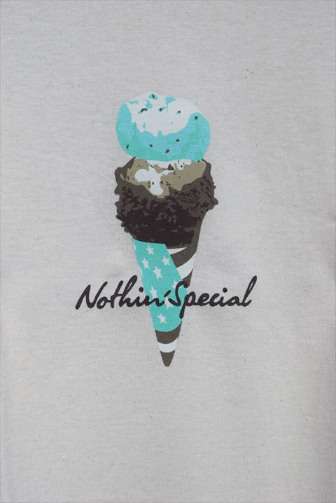 Nothin' Special(ナッシン スペシャル) Ice Cream S/S Tee Cream white アイスクリーム ロゴ 半袖 Tシャツ クリーム