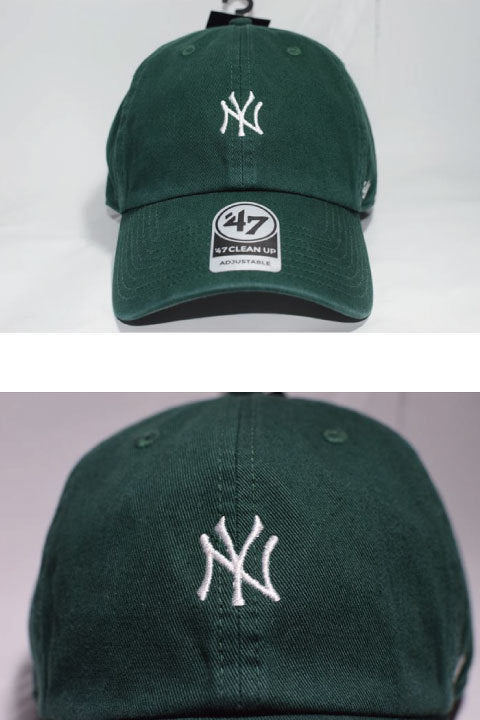 47 Brand(フォーティーセブンブランド) New York Yankees Ball Cap Small Logo Green White グリーン ホワイト スモール ロゴ Round 6 Panel メンズ ユニセックス ラウンド キャップ MLB メジャー スポーツ ヤンキース