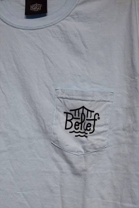 Belief (ビリーフ) Triboro Pocket S/S Tee Light Blue ポケット 半袖 Tシャツ