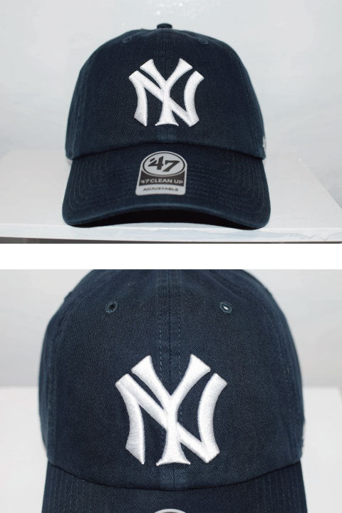 47 Brand(フォーティーセブンブランド) New York Yankees Ball Cap Logo Nvey White ネイビー ホワイト ロゴ Round 6 Panel