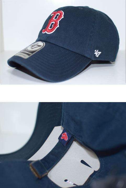 47 Brand(フォーティーセブンブランド)Boston Red Sox Ball Cap Navy Red ネイビー レッド Round 6 Panel ラウンド ボール キャップ MLB