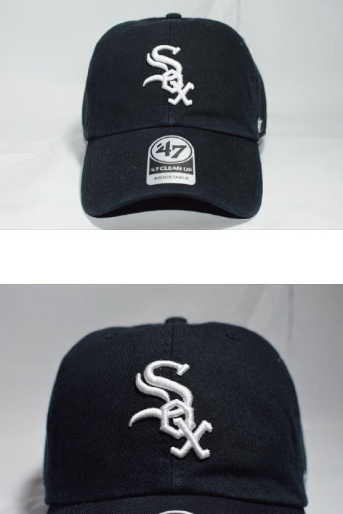 47 Brand(フォーティーセブンブランド)White Sox Ball Cap Black White ブラック ホワイト Round 6 Panel