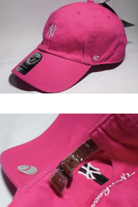 47 Brand(フォーティーセブンブランドNew York Yankees Ball Cap Small Logo Pink White ピンク ホワイト スモール ロゴ Round 6 Panel