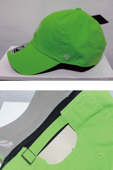 47 Brand(フォーティーセブンブランド) New York Yankees Ball Cap Small Logo Limegreen White ライムグリーン ホワイト スモール ロゴ Round 6 Panel