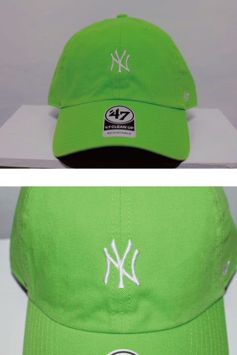 47 Brand(フォーティーセブンブランド) New York Yankees Ball Cap Small Logo Limegreen White ライムグリーン ホワイト スモール ロゴ Round 6 Panel