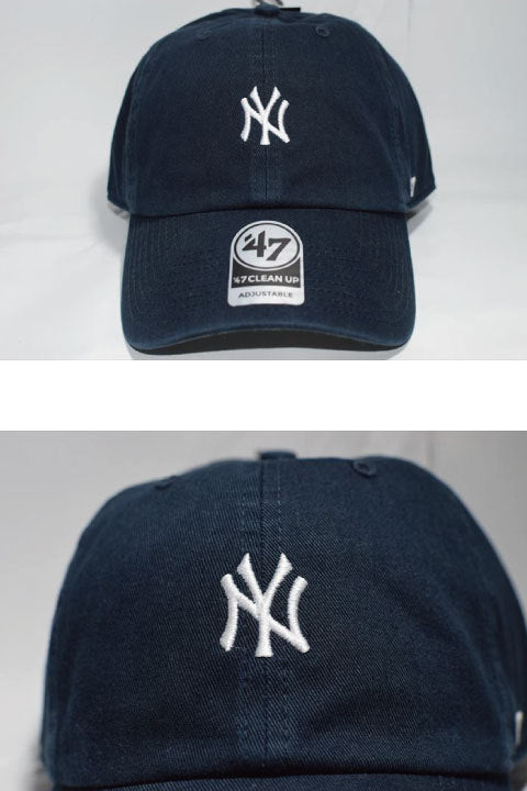 47 Brand(フォーティーセブンブランド)New York Yankees Ball Cap Small Logo Black White ブラック ホワイト スモール ロゴ Round 6 Panel