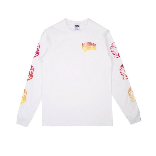 Billionaire Boys Club (ビリオネアボーイズクラブ) Gradient Helmet Print L/S Tee White 長袖 Tシャツ
