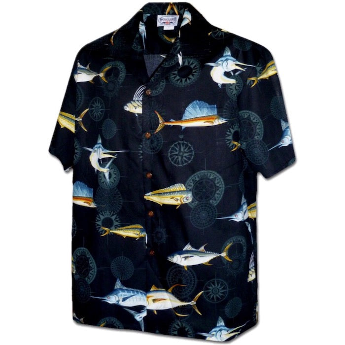 Pacific legend Aloha Shirts Music Allover Black パシフィック レジェンド アロハシャツ ミュージック ブラック