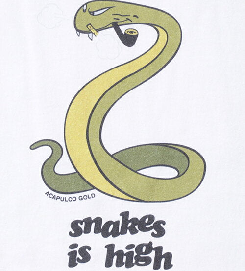 Acapulco Gold (アカプルコゴールド) Snakes is High S/S Tee White 半袖 Tシャツ