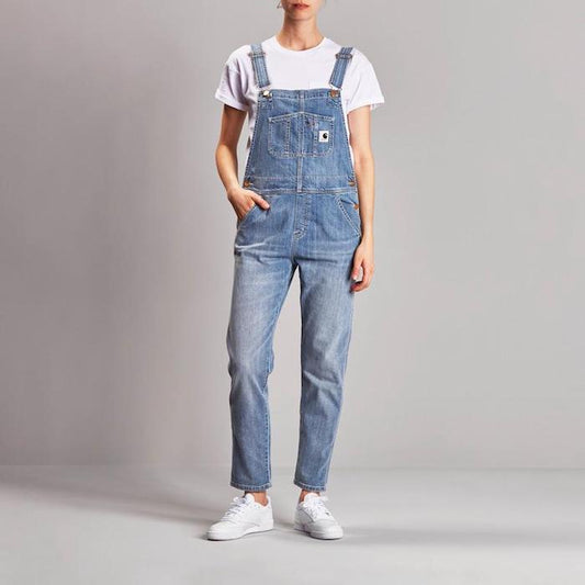 Bib Overall Blue Light Stone Washed  レディース オーバーオール Womens