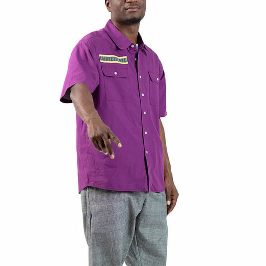 High Vis Box Logo S/S Work Shirt 半袖 シャツ Purple パープル