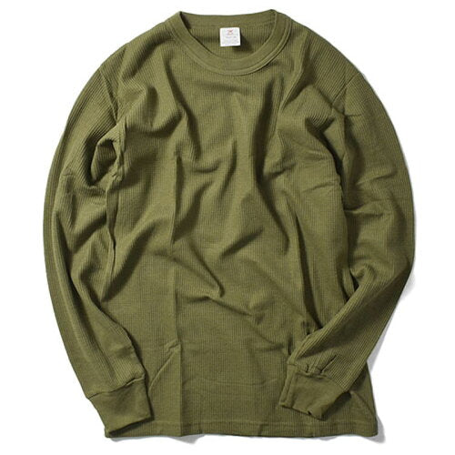 Thermal L/S Tee Olive Solid サーマル 無地 Tシャツ