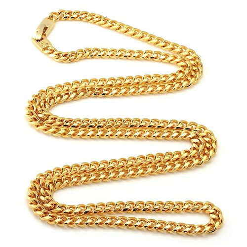 Miami Cuban Curb Chain Necklace 5mm Stainless Steel 14K Gold plating ネックレス マイアミ キューバン ゴールド リンク チェーン