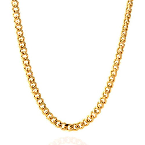 Miami Cuban Curb Chain Necklace 5mm Stainless Steel 14K Gold plating ネックレス マイアミ キューバン ゴールド リンク チェーン