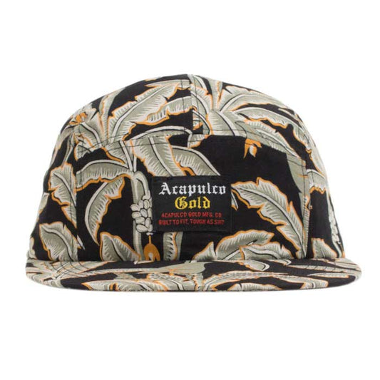 Aloha 5-Panel Camp Cap Black Blue Jet タッサー ５パネル キャンプ 帽子 ジェット キャップ