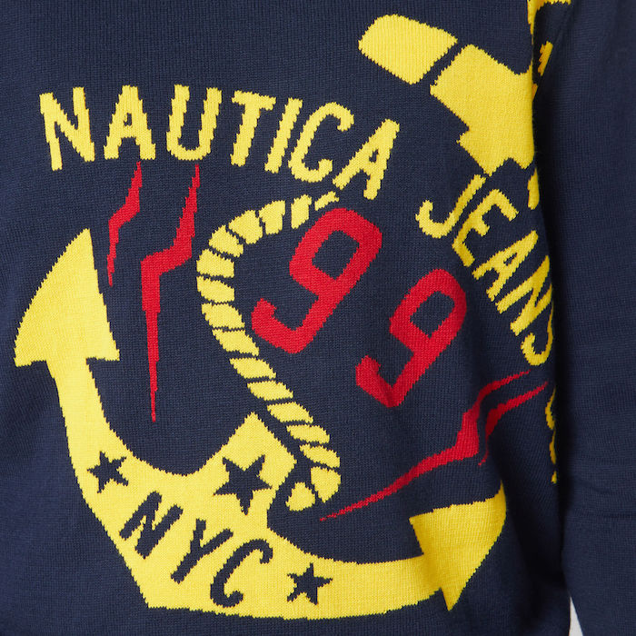 Anchor Crew Neck Knit Sweater アンカー クルーネック コットン ニット ノーチカ セーター