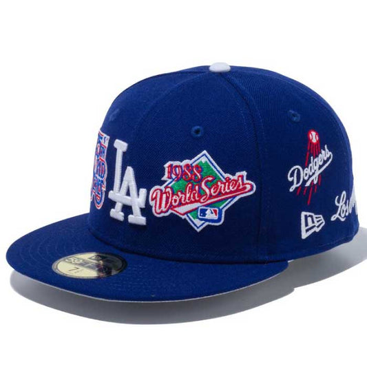 59Fifty Los Angeles Dodgers World Series Allover Patch Cap 全面 刺繍 デザイン ロサンゼルス ドジャース ワールド シリーズ キャップ 帽子 MLB 公式 Official