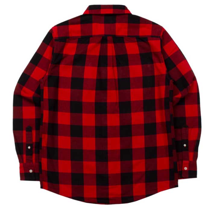 Checker Flannel L/S Button Down Shirt 長袖 チェッカー フランネル ボタン ダウン チェック シャツ Red レッド