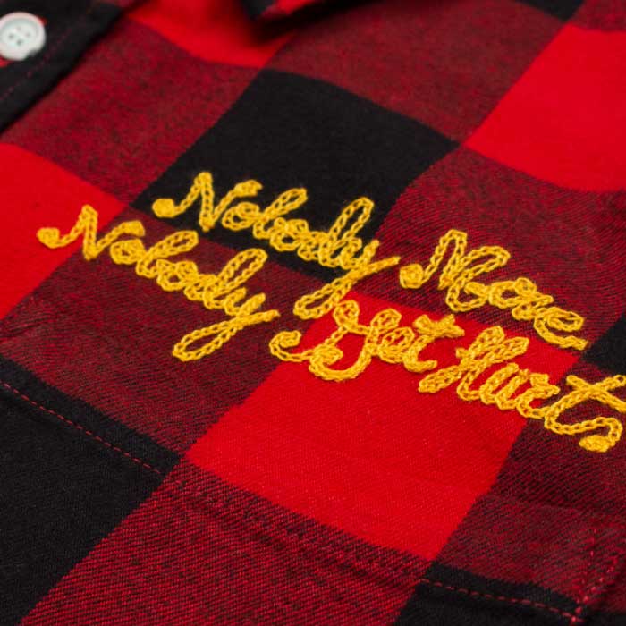 Checker Flannel L/S Button Down Shirt 長袖 チェッカー フランネル ボタン ダウン チェック シャツ Red レッド