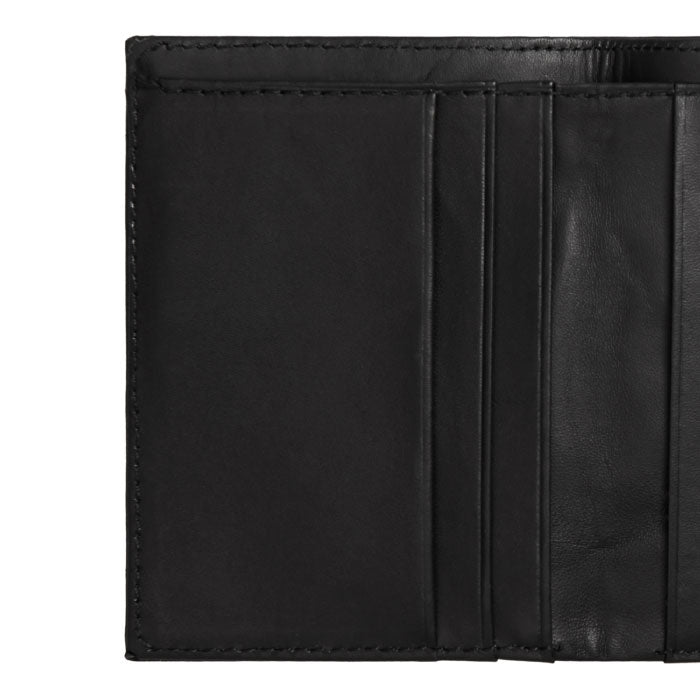 Leather Fold Wallet Black レザー フォールド ウォレット 札入れ カード ポケット 財布 ブラック 黒 牛革