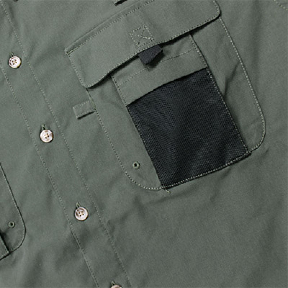 Ripstop Utility S/S Multi Pocket Shirts Fishing ユーティリティー フィッシング 半袖 シャツ Olive Green オリーブ グリーン
