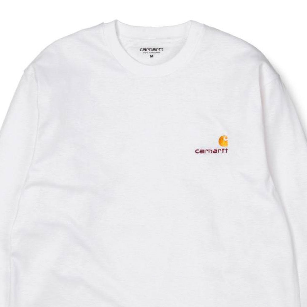 American Script L/S Tee 長袖 ロゴ Tシャツ White ホワイト