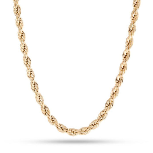 4mm 14K Gold Stainless Steel Rope Chain Necklace ネックレス ゴールド ロープ チェーン