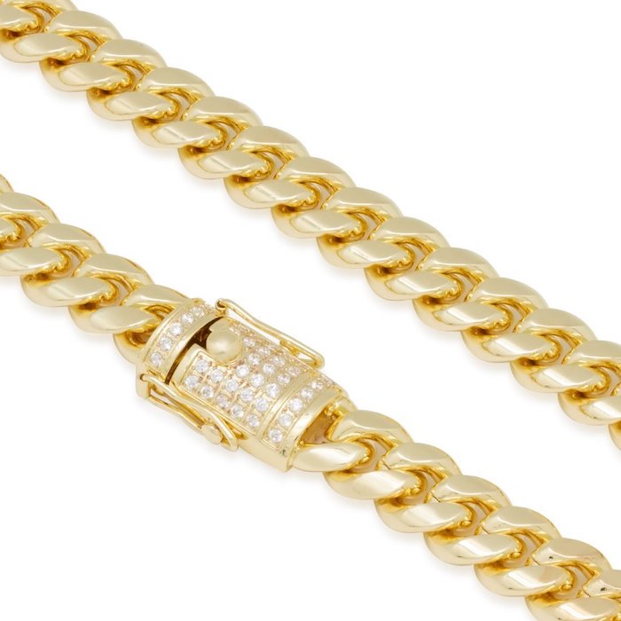 10mm Miami Cuban Curb Chain Necklace Stainless Steel 14K Gold plating ネックレス マイアミ キューバン ゴールド リンク チェーン