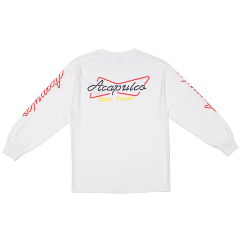 Buy Back Retro L/S Neon embroidery Tee ロングスリーブ ロンT 長袖 Tシャツ 刺繍 White