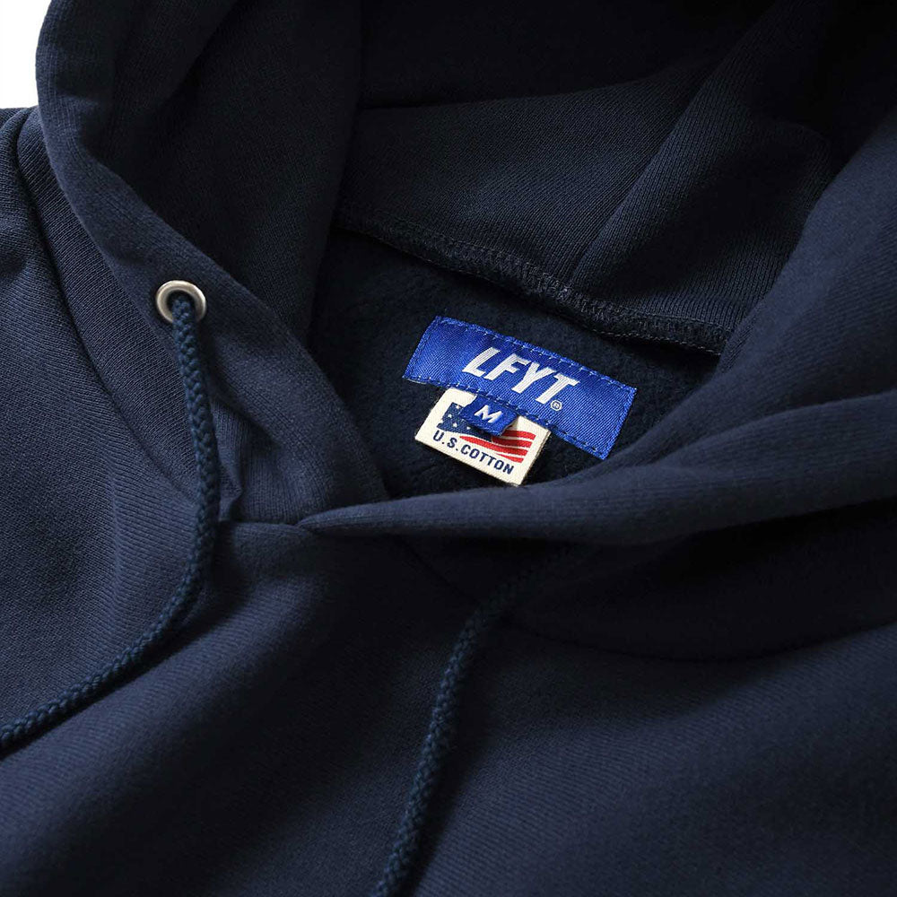 Striped Rib Small LF Logo US Cotton Hooded Sweatshirt プルオーバー パーカー スウェット Navy