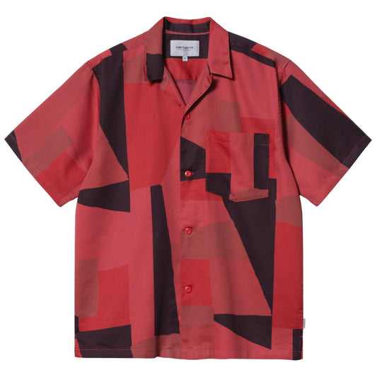 Geo S/S Shirt 半袖 ジオ サテン リゾート オープン カラーシャツ Cornel