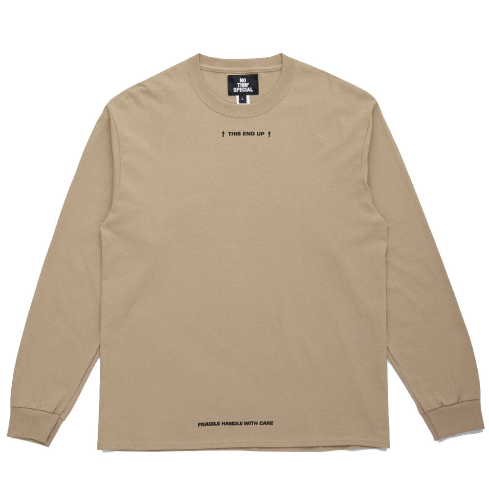 End Up L/S Tee 長袖 Tシャツ グラフィック Sand Beige