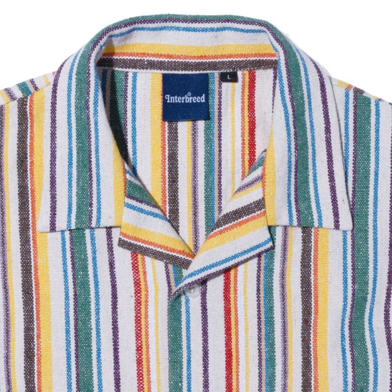 Summer Trippin S/S Stripe Shirt Natural ストライプ オープン カラー メキシカン 半袖 シャツ