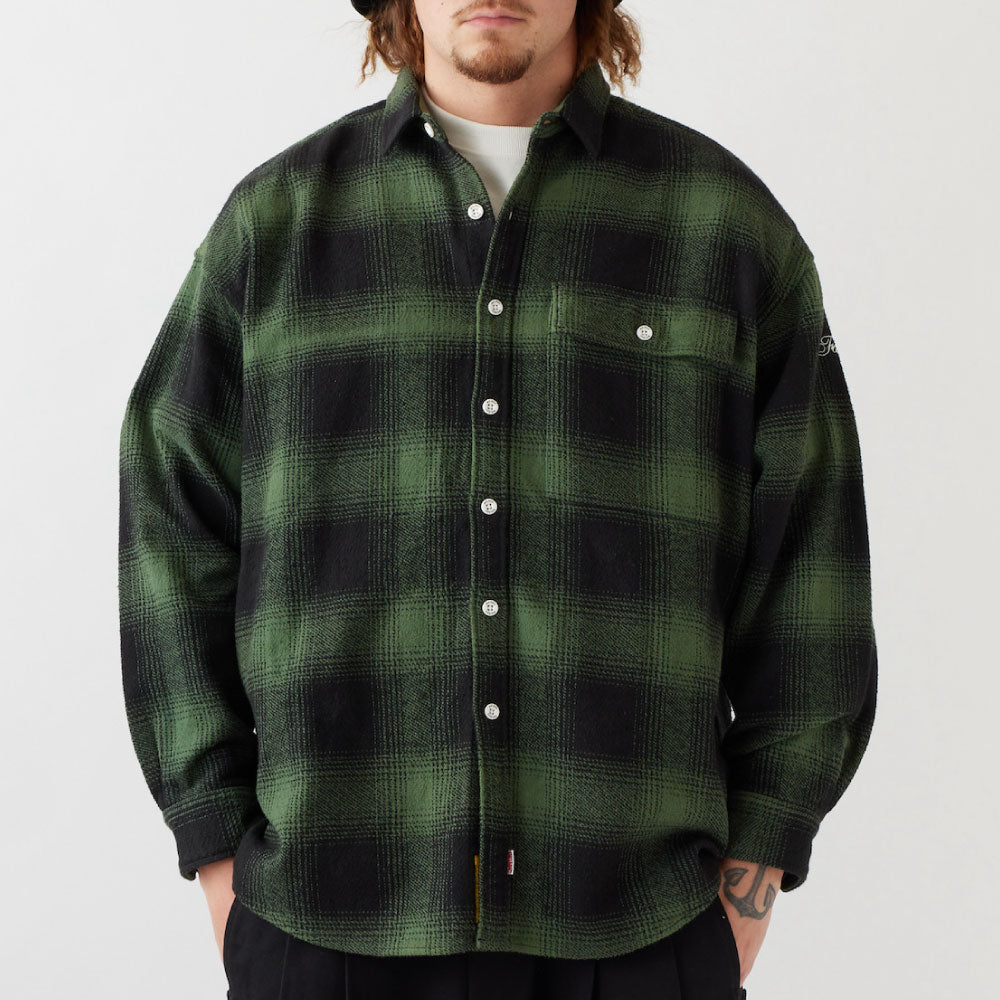 × Big Mac Shadow L/S Ombre Check Shirt 長袖 ネルシャツ オンブレ チェック コラボレーション シャツ