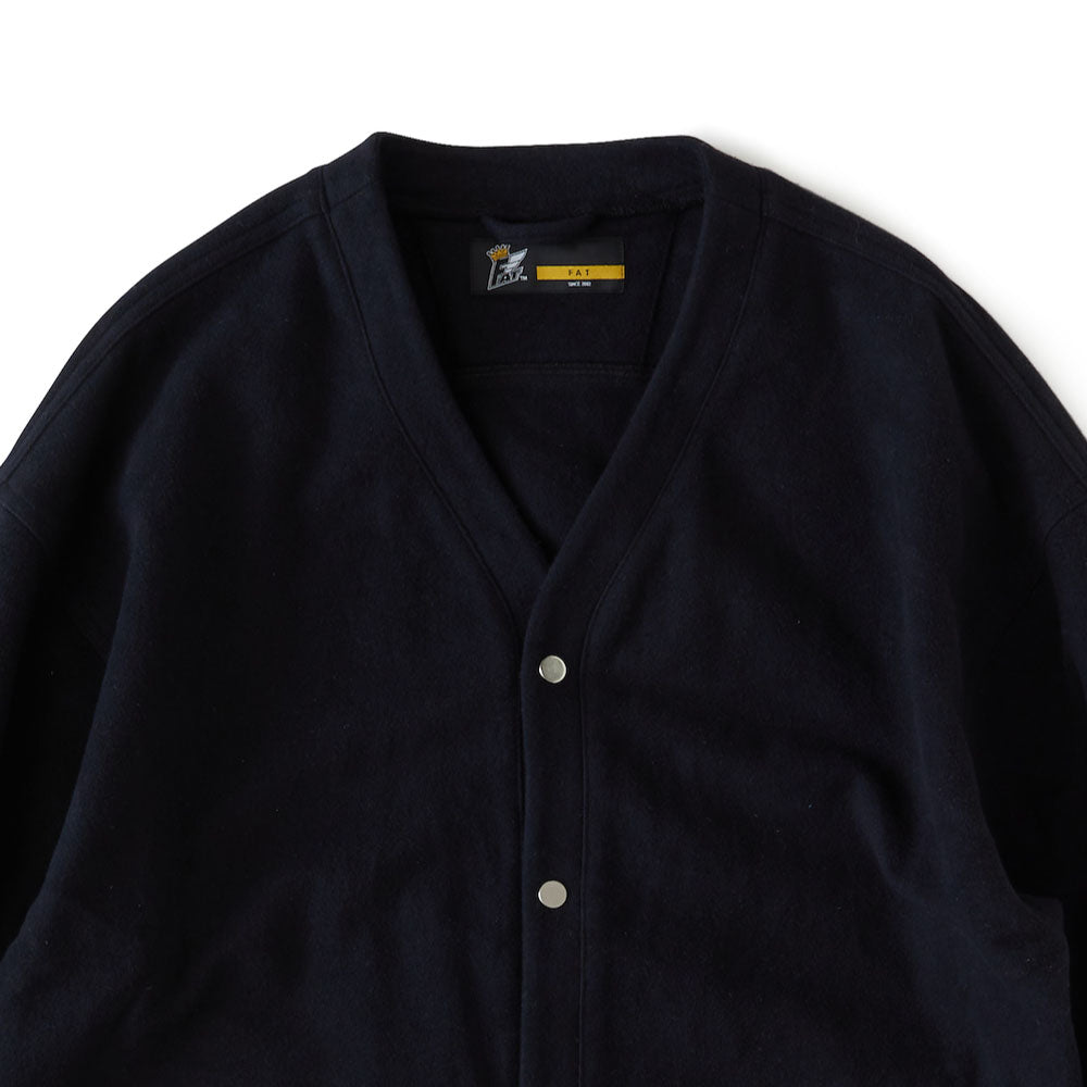 MELTIGAN Solid Cardigan BLK コットン メルトン スナップ カーディガン