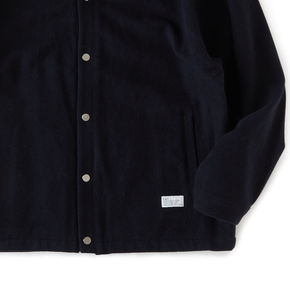 MELTIGAN Solid Cardigan BLK コットン メルトン スナップ カーディガン