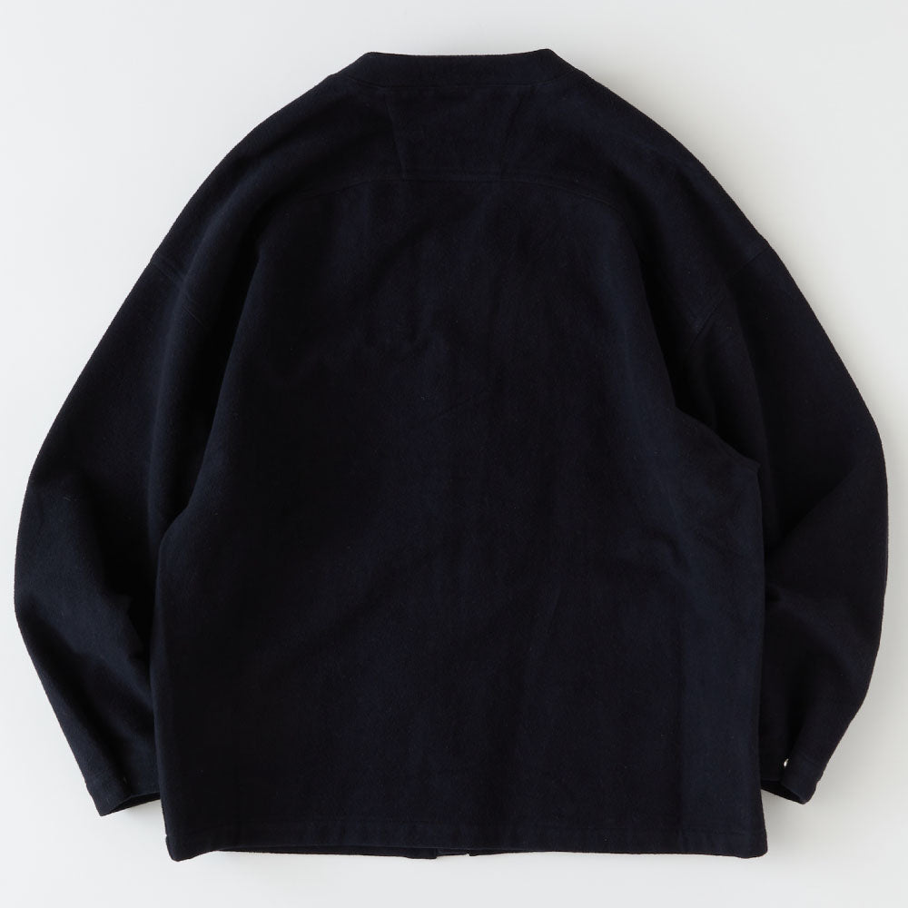 MELTIGAN Solid Cardigan BLK コットン メルトン スナップ カーディガン