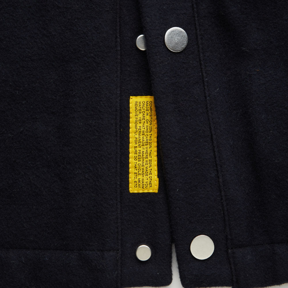 MELTIGAN Solid Cardigan BLK コットン メルトン スナップ カーディガン