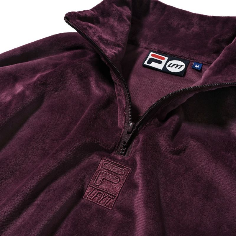 × FILA Heritage Velour Half Zip Pullover Shirt フィラ ハーフ ジップ ベロア プルオーバー シャツ