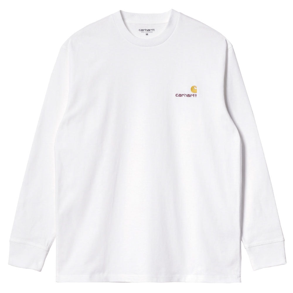 American Script L/S Tee 長袖 ロゴ Tシャツ White ホワイト