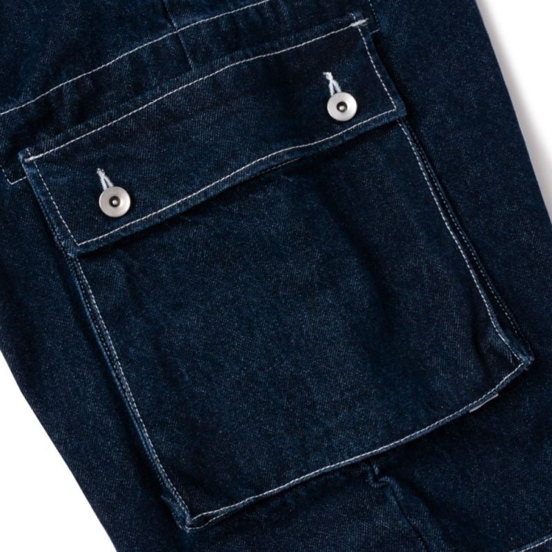 Washed Denim Cargo Pants Indigo デニム カーゴ パンツ