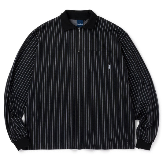 Patterned Half Zip L/S Polo Stripe ハーフ ジップ ストライプ ポロ シャツ