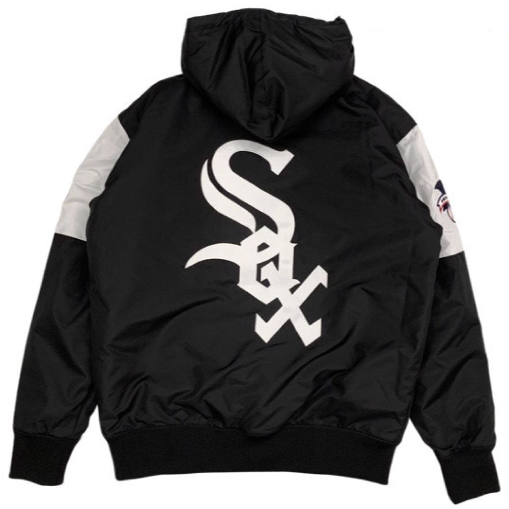 X Chicago White Sox Pullover Nylon Hooded Jacket シカゴ ホワイト ソックス ハーフジップ ナイロン プルオーバー ジャケット MLB 公式 Official